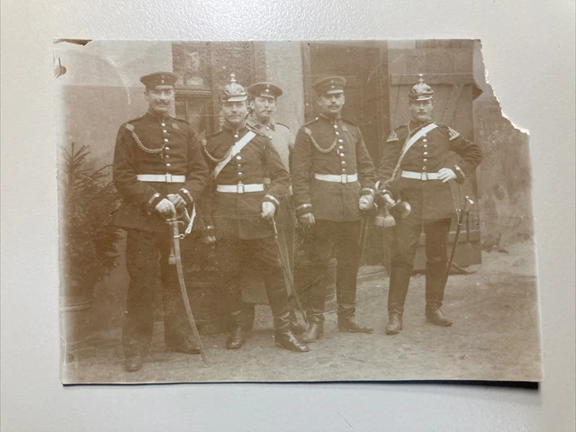 1903 Foto Soldaten Pikelhaube Säbel Perleberg