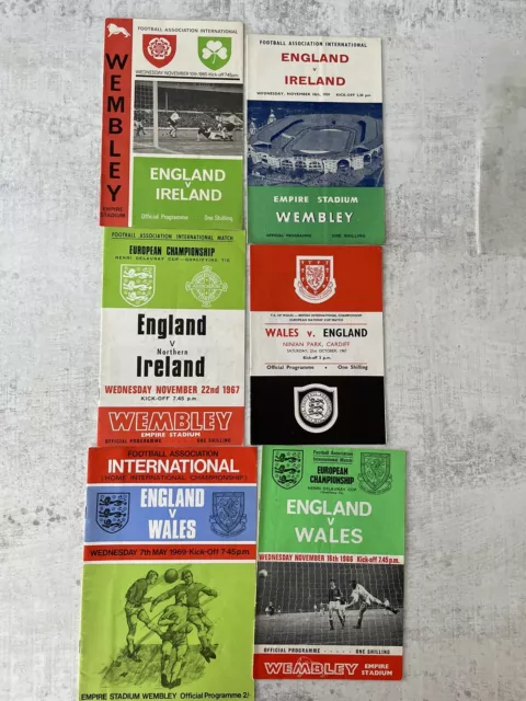 6 England International programmes From Late 1950’s To Late 1960’s