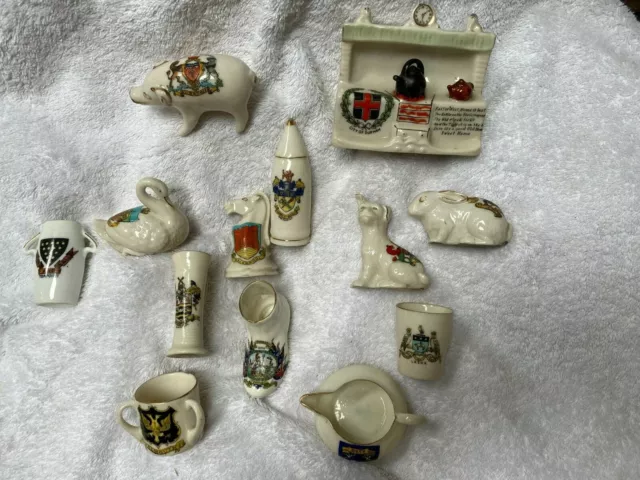 Collection Of W H Goss And Arcadia Crested Items Unusual Pieces 3