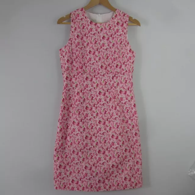 Vtg Laura Ashley Womens 10 Pink Floral Sleeveless Empire Waist Cotton Dress