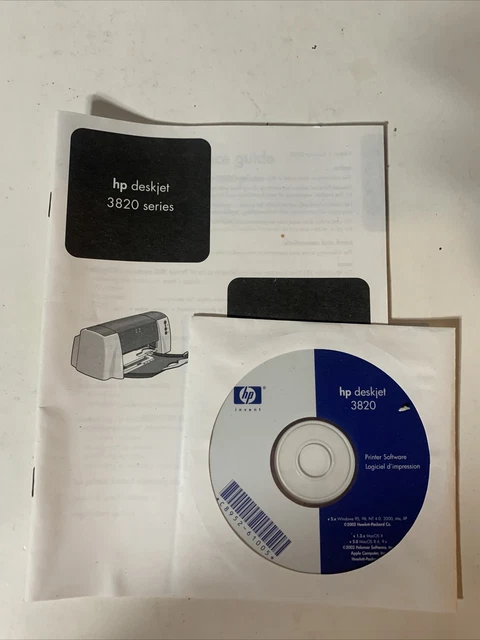 HP DeskJet 3820 Series Printer Software & Driver Disc Disk CD-ROM 2002 v 5.x