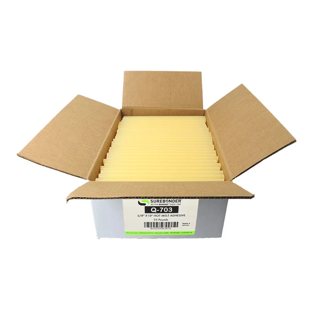 Surebonder High Melt Temperature Fast Set Bulk Glue Sticks - 5/8" x 10" - 25 lbs