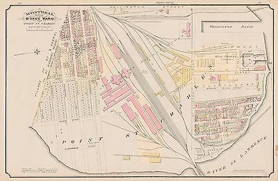 1890 Montreal, Canada, St. Ann's Ward, Point St. Charles, Copy Plat Atlas Map