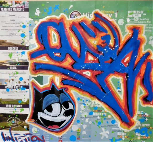 QUIK aka LIN FELTON graffiti sur plan highway1     -cope2/seen/taki/crash/futura