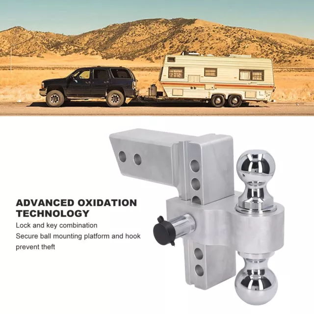 Auto  Anhängerkupplung 50mm Mount mit Kugelkopf Lock Pins einstellbar 12000lbs 2