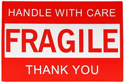 Fragile Handle With Care Stickers / Labels multiple sizes - 500pcs. Per Roll 2