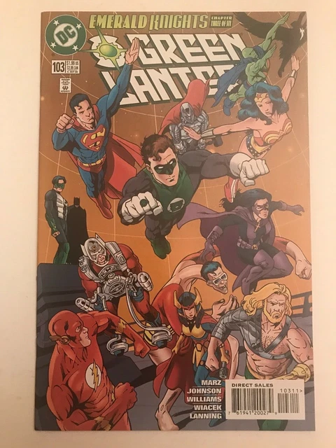 Green Lantern Vol3 #103 Emerald Knights Part 3 DC JLA Huntress Flash Aquaman 9.4
