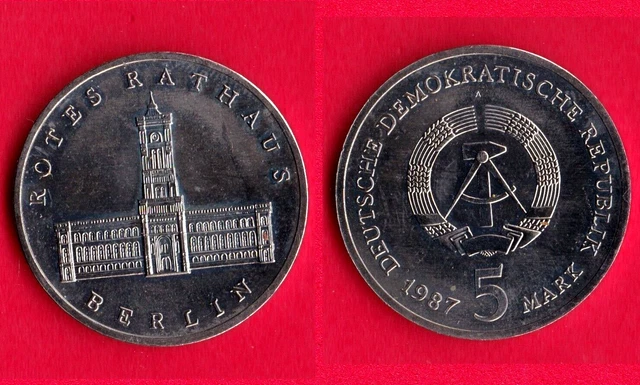 Ddr Germany 1987 5 Mark High Grade Nice Coin
