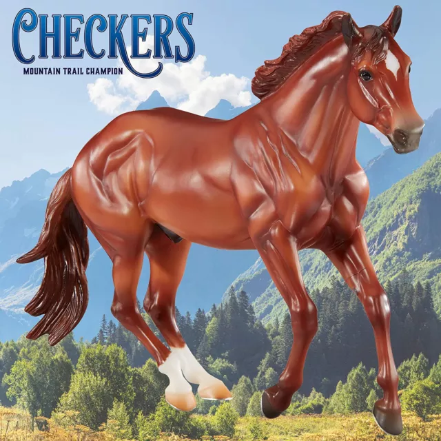 Breyer Traditional Horse Checkers #1831 Quarter Horse Chestnut, Mountain Trail 1 3
