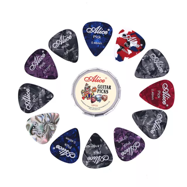 12pcs colorful plectrum acoustic electric musical instrument guitar pick B#DC