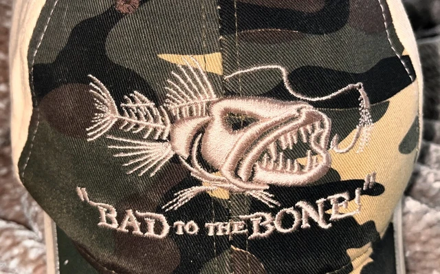 Get Reel Fish Cap Hat Bad To The Bone Camo  Adjustable Hook Loop 2