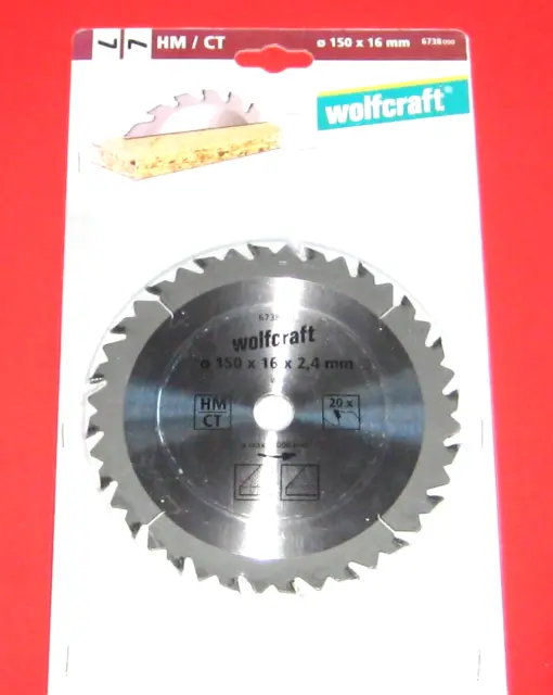 Wolfcraft HM/TCT 150x16 mm mit 20 zähnen   10/23 6738000