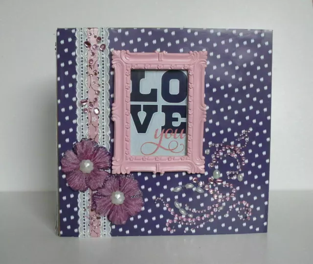 Premade Scrapbook album, Memory book, Photo album  Love, Pink Blue