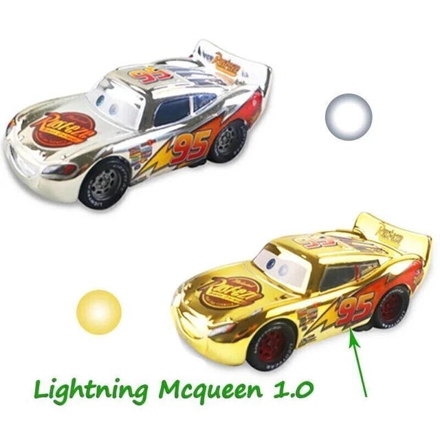 2Pack Disney Pixar Cars 1:55 Gold Silver Lightning McQueen  Diecast Toy Car GIFT