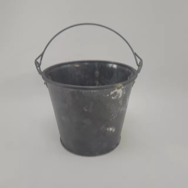 Vintage Small Tin Bucket 5"x6" Rustic Primitive