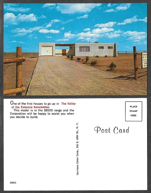 Old Postcard - New Mexico - Valley of the Estancia Ranchettes