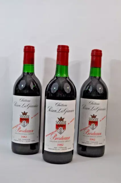 Vin - 3 Bouteilles - Château Perron La Gravière - Bordeaux -1982