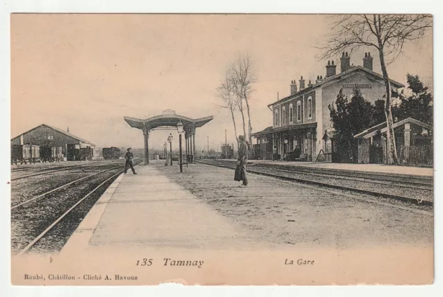 TAMNAY - Nievre - CPA 58 - la gare - vue des quais - petite usure