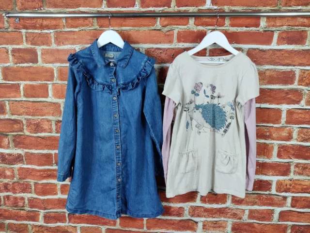 Girls Bundle Age 10-11 Years Next Fatace Long Sleeve Dress Set Blue Denim 146Cm