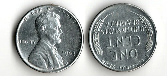 1943 Lincoln Steel Wheat Cent Wartime Very Nice Looking Coin - *Free Shipping*