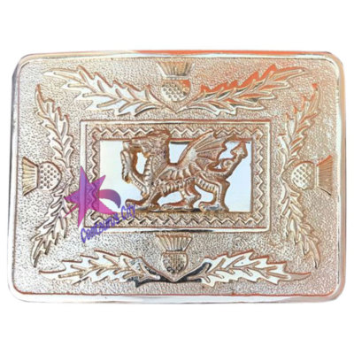 Cardo CC Scozzese Highland Cardo Fibbia Cintura Kilt Drago Gallese Distintivo Finitura 