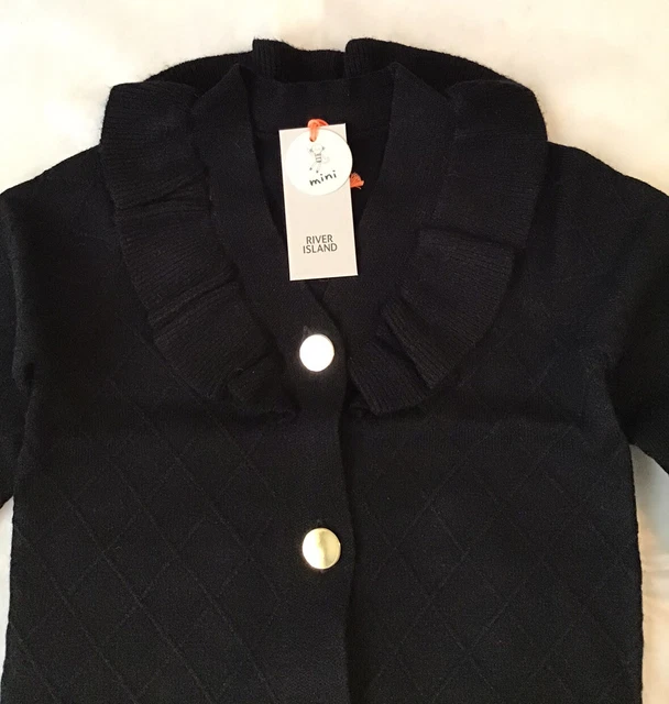 River island mini girls aged 18-24 months black frilly cardigan outfit BNWT 4