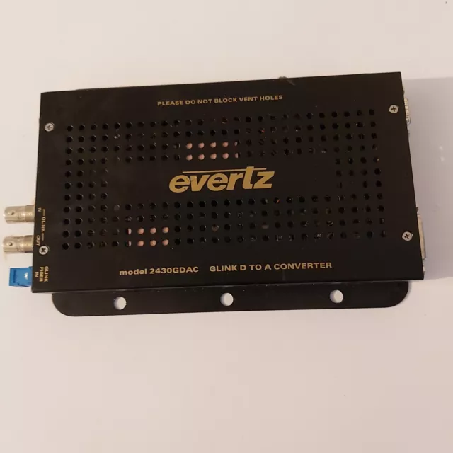 Evertz Model 2430GDAC-Glink D To A Converter-No Power Supply