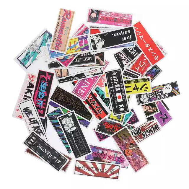 50Japanese Matte Film Jdm Series Set Graffiti Stickers Guitar Stationery Tablets