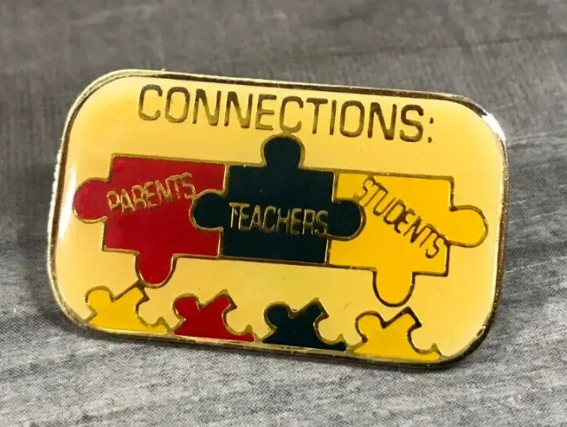 Connections Parents Teachers Students Puzzle Lapel Hat Jacket Backpack Bag Pin