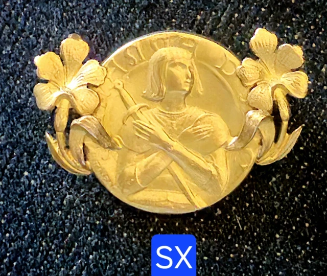 Broche étoile Liserons Art Nouveau – Plaqué Or Rose – Fix Perles Fines – 28x28mm – Occasion