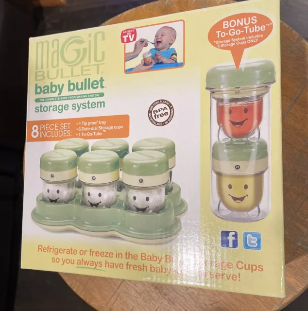 Magic Bullet (Baby Bullet) Storage System - 8 Piece Set + To-Go-Tube