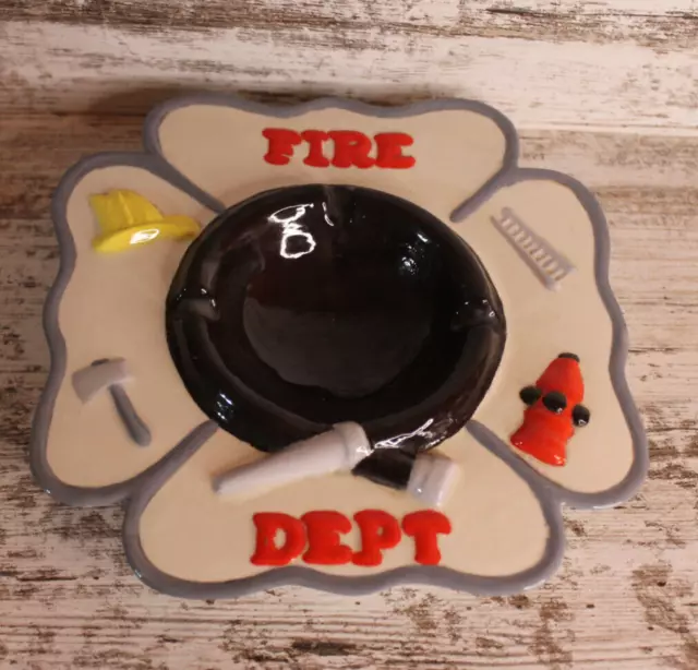 Rare Vintage Fire Fighter Fire Station Cigarette Cigar Ashtray Gifts for Fireman