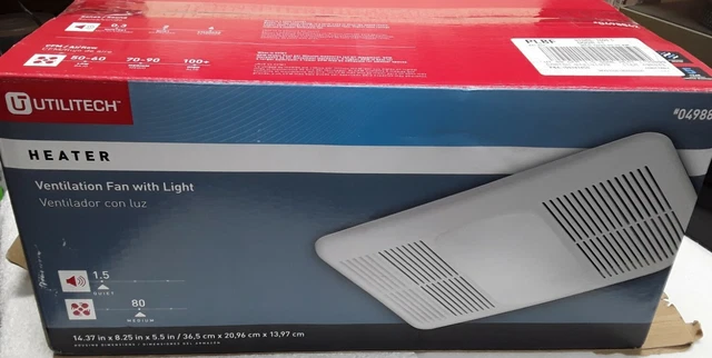 UTILITECH VENTILATION FAN with Heater and Light 0498842 $69.00 - PicClick