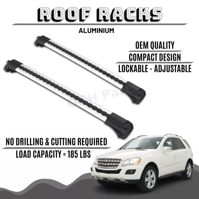 ALUMINIUM ROOF RACK Bar Cross Bars For Mercedes Benz Ml Class W164