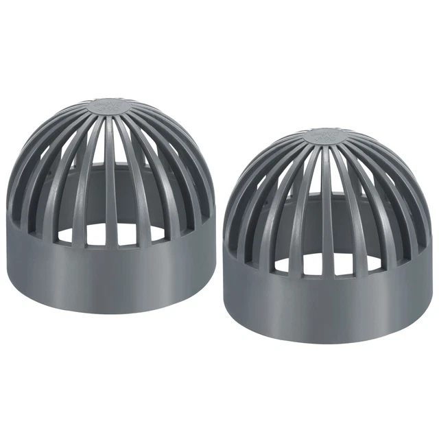 2Pcs 3" Atrium Grate Cover Round Outdoor UPVC Sewer Drain Pipe Fitting Gray
