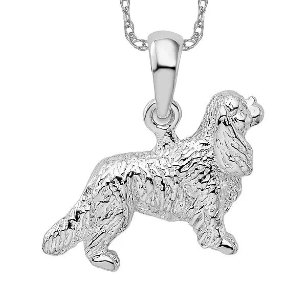 925 Sterling Silver Cavalier King Charles Spaniel Necklace Charm Pendant