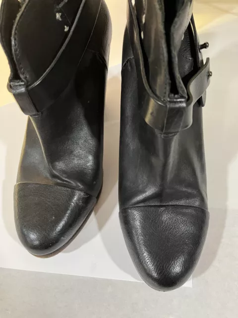 Rag & Bone Harrow Ankle Boot, Black Leather ,  Sz EU 37 2