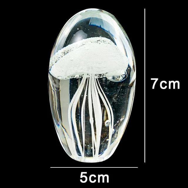Resin Jellyfish Crystal Glass Jellyfish Paperweight I Creatures T4 New K9K1