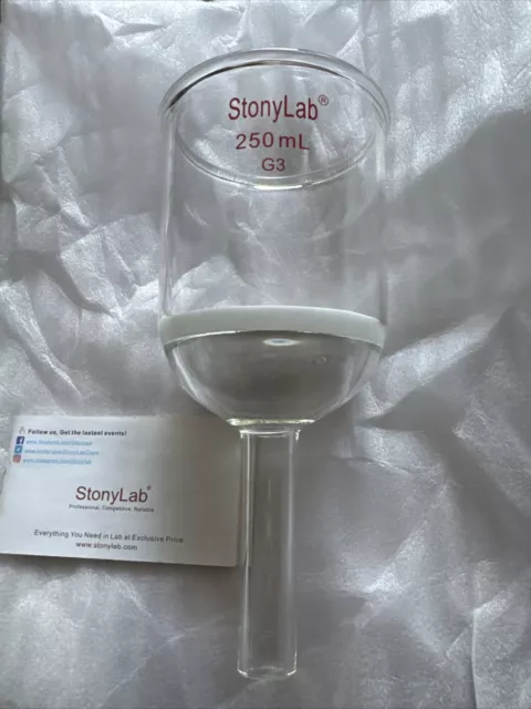 Borosilicate Glass Buchner Filtering Funnel G3 250 mL Only StonyLab