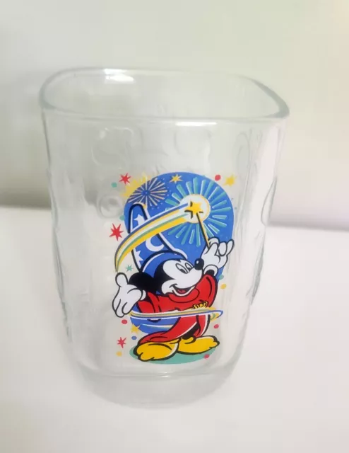 Mickey Mouse Fantasia Walt Disney World Epcot McDonalds 2000 Glass Cup EUC