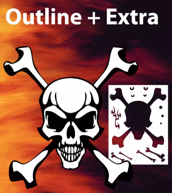 Mini Skull 8 Special Two Layer Airbrush Stencil Spray Vision Template air brush