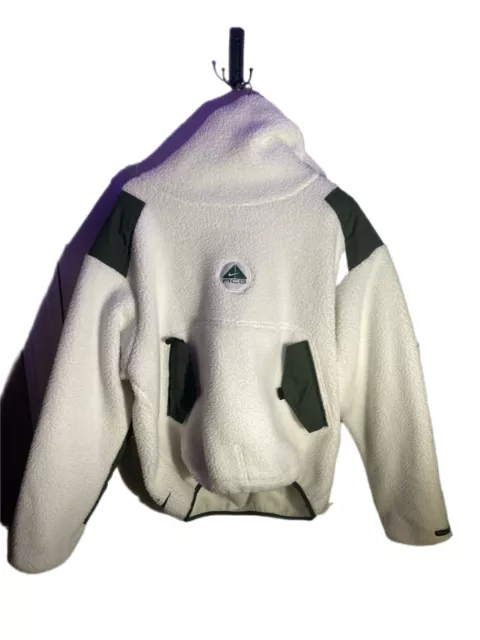 NIKE ACG NINJA Fleece White Size L Sherpa Vintage Hoodie Sweatshirt $58 ...