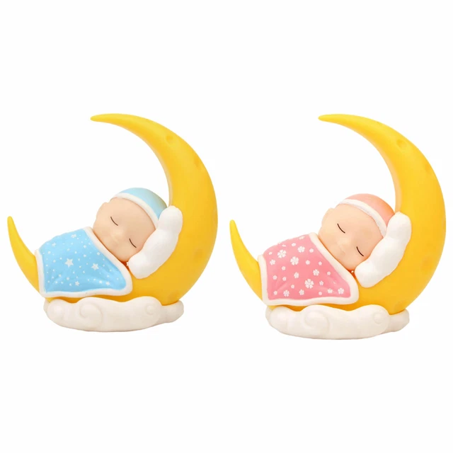 Dormir Bébé Lune Ornements Enfants Jouets Décoration de Gâteau pour Gâteau