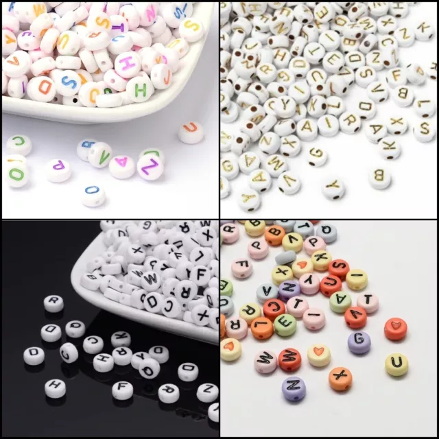 100 Alphabet Letter Mixed Colour Beads DIY Jewelry Making Acrylic Bracelet