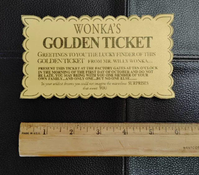 Willy Wonka Golden Ticket Replica