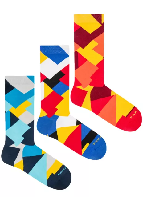 TakaPara 3-Pair Gift Set Funky Socks for Men, Women in Elegant Packaging