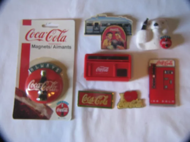 Lot Of Seven Coca Cola Refrigerator Magnets