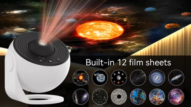 Ultra Clear 3D Ocean SKY Projector Light Galaxy Night Light 12 Galaxy Discs Film