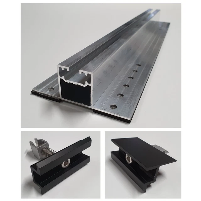 SOLAR MODULE ALUMINIUM Mount Trapezoidal Plate Flat Roof PV Mounting ...