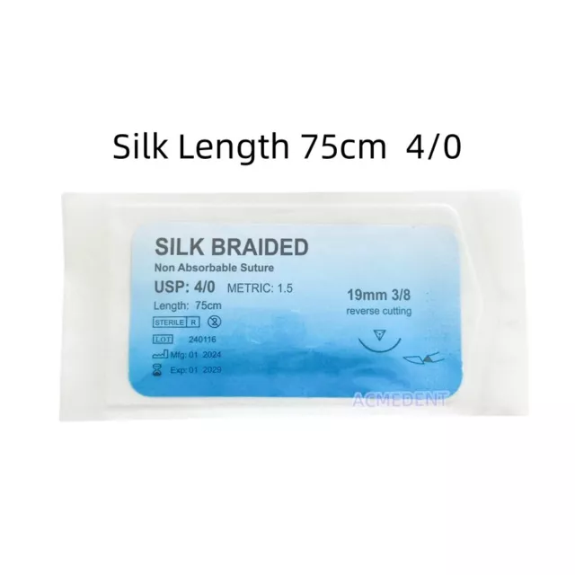 Study Suture Practice Sutures Dental 4/0 Silk Braided Reverse Needle Train Test